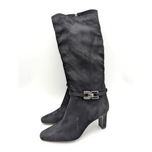 CL by Laundry Nora Knee High Boots Round Toe Women's Black Size US10 EU41